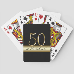 Black Metallic Gold 50. Geburtstag Spielkarten