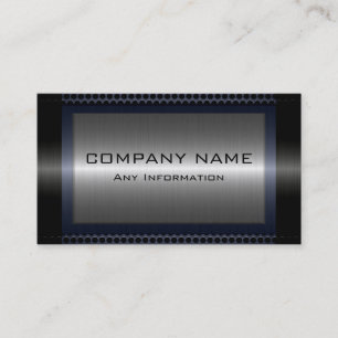 Black Metallic Silver Gray Steel Metal Look #6 Visitenkarte