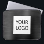 Black Metallic - Werbung für benutzerdefinierte Lo Laptopschutzhülle<br><div class="desc">Moderne Black Imitats Metallic Stainless Elegant Ihre individuelle Logo-Werbeaktion Laptop-Bag oder Sleeve Werbe-Fall (Promo). Dieses klassische berufliche Business-Computergehäuse kann so angepasst werden,  dass es Ihr Firmenlogo oder Ihr Firmenlogo enthält.</div>