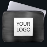 Black Metallic - Werbung für benutzerdefinierte Lo Laptopschutzhülle<br><div class="desc">Moderne Black Imitats Metallic Stainless Elegant Ihre individuelle Logo-Werbeaktion Laptop-Bag oder Sleeve Werbe-Fall (Promo). Dieses klassische berufliche Business-Computergehäuse kann so angepasst werden,  dass es Ihr Firmenlogo oder Ihr Firmenlogo enthält.</div>