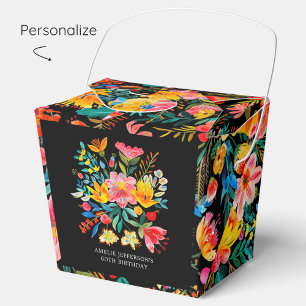 Black Mexican Bright Floral Fiesta Geburtstag Geschenkschachtel