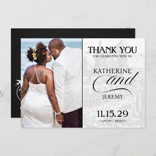 Black Mexico Pass Dankeskarte (Vorne/Hinten)