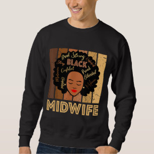 Black Midfrau Strong Afro American Women Sweatshirt