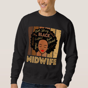 Black Midfrau Strong Afro American Women Sweatshirt