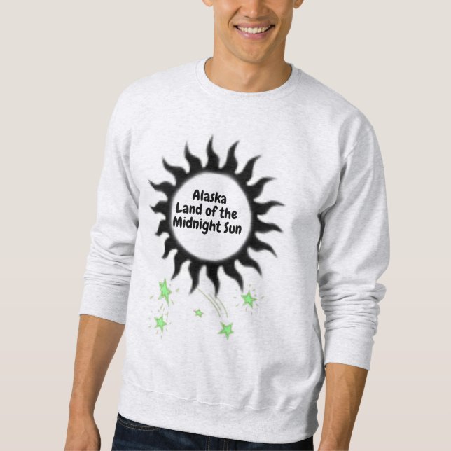 Black Midnight Sun von Alaska Design Sweatshirt (Vorderseite)