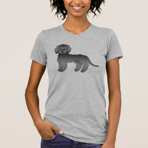 Black Miniature Goldendoodle Niedlicher Cartoon Hu T-Shirt