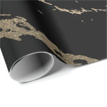 Black Minimal Deluxe Gold Marble Shiny Glam Geschenkpapier<br><div class="desc">Minimalismus und Eleganz nach den Trends der Inneneinrichtung. Für viele Luxus-Glam-Situationen</div>