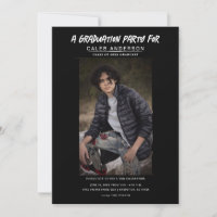Black Minimal Fotografy Foto Graduation Party