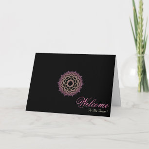 Black Minimal Mandala Kunst Willkommen Karte