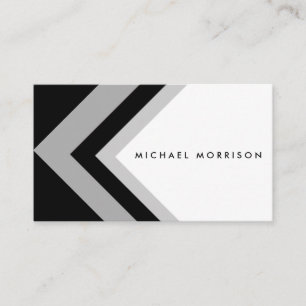 Black minimale Schar arrow geometric modern design Visitenkarte
