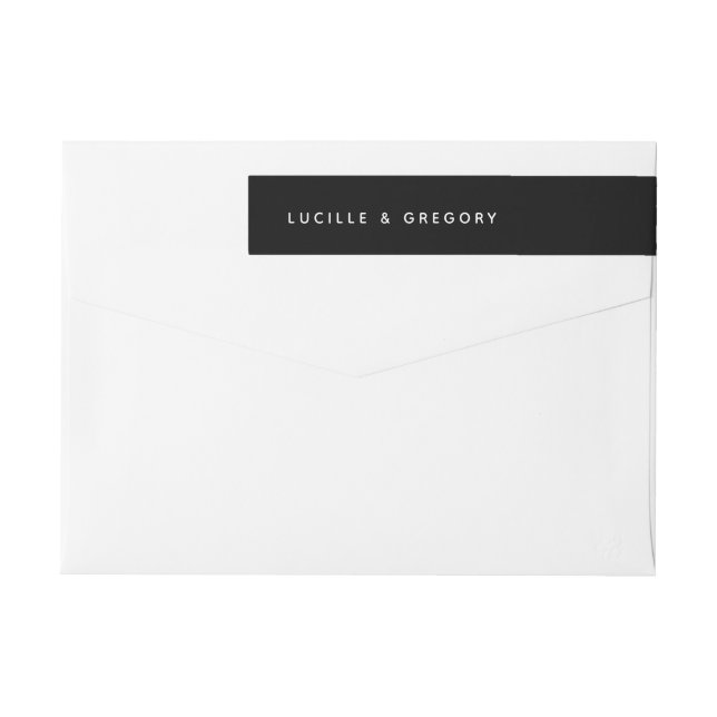 Black Minimalist First Names Wrap Around Address  (Rückseite)
