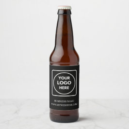 Black Minimalist Logo Business Promo QR label Bierflaschenetikett
