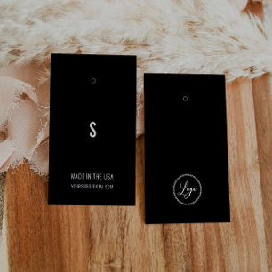Black Minimalistisch Clothes Hang Tag Card