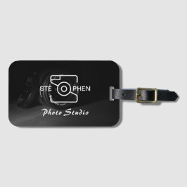 Black Minimalistisch Foto Studio Business Card Gepäckanhänger