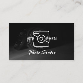 Black Minimalistisch Foto Studio Business Card Visitenkarte