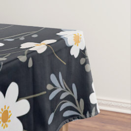 Black Minimalistisch Gentle Garden Wildblumen Kind Tischdecke