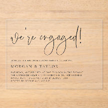 Black Minimalistisch Handwriting-Engagement-Partei