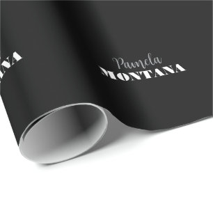 Black Minimalistisch Personal Modern Geschenkpapier