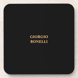 Black Minimalistisch Personal Modern Getränkeuntersetzer