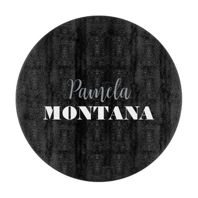 Black Minimalistisch Personal Modern Schneidebrett (Vorderseite)