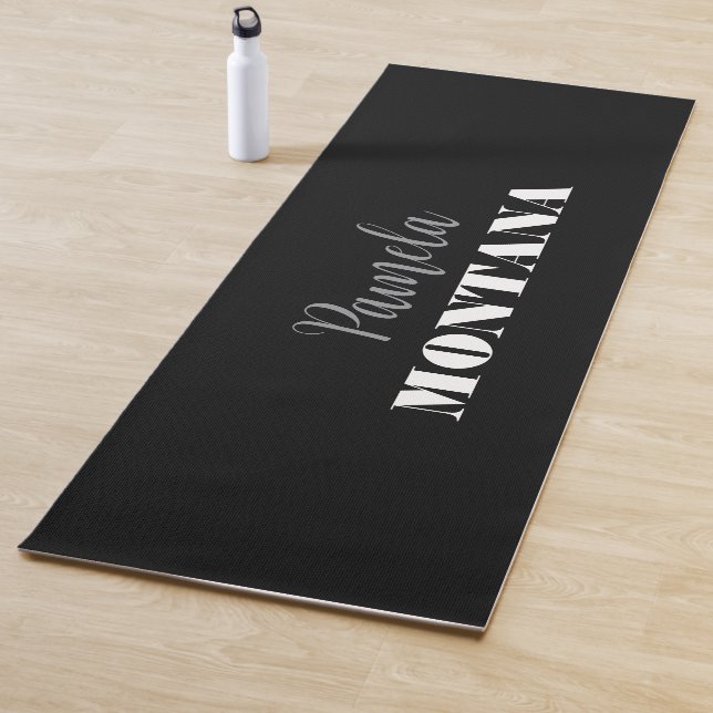 Black Minimalistisch Personal Modern Yogamatte (Beispiel)