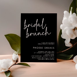 Black Minimalistisch Script Bridal Brunch Einladung
