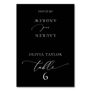 Black Minimalistisch Wedding Tischnummer
