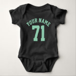 Black & Mint Green Baby | Sports Jersey Design Baby Strampler<br><div class="desc">Black & Mint Green Baby | Sports Jersey Design ・ Baby Football Bodysuit</div>