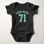Black & Mint Green Baby | Sports Jersey Design Strampler<br><div class="desc">Black & Mint Green Baby | Sports Jersey Design ・ Baby Football Bodysuit</div>