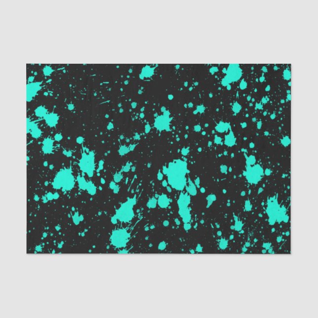 Black Mint Paint Spritzer Artistic Splash Creative Seidenpapier (Vorderseite)