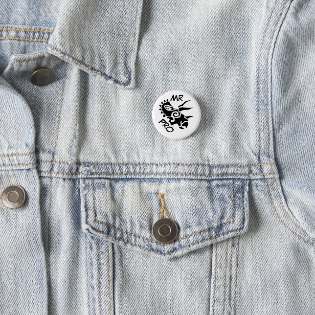Black Mister Pro Triceratops Geschickte Antike Button (Beispiel)
