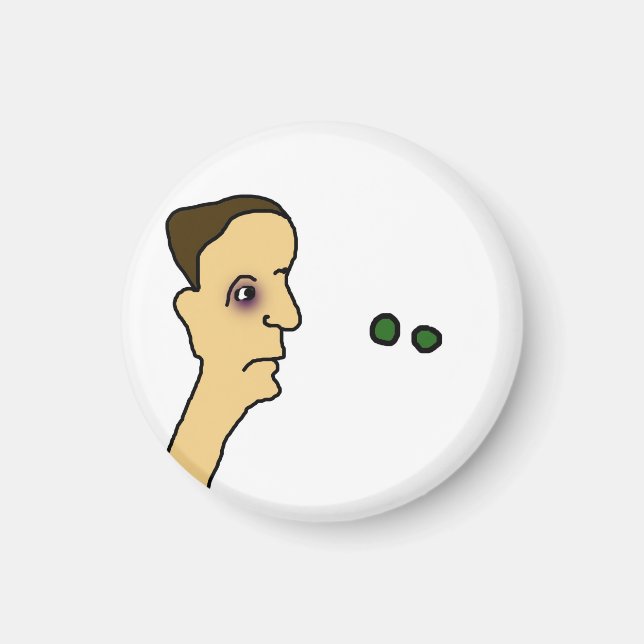 Black Mit Augen Peas Magnet (Vorne)