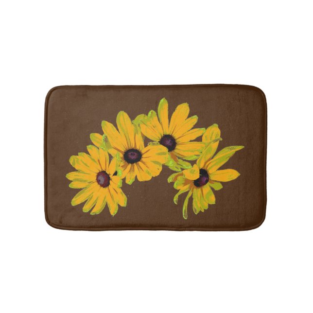 Black Mit Augen Susan Blume Bath Mats Badematte (Vorderseite)
