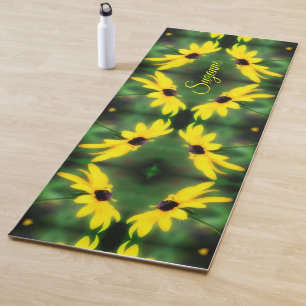 Black Mit Augen Susan Daisy Abstrakt Personalisier Yogamatte