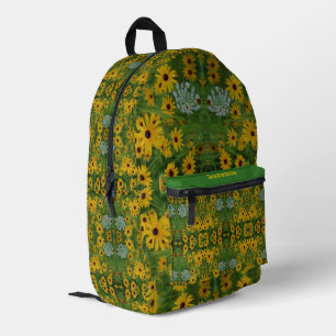 Black Mit Augen Susan Daisy Painting Personalisier Bedruckter Rucksack