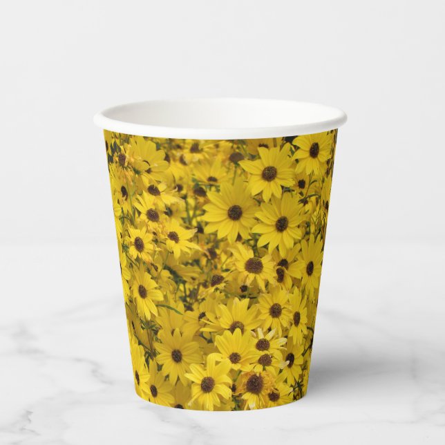 Black Mit Augen Susan Floral Paper Cup Pappbecher (Vorderseite)