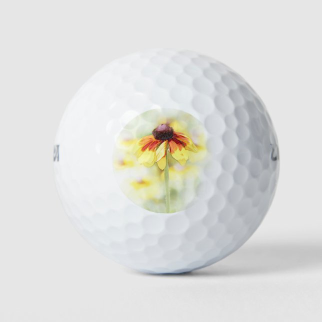 Black Mit Augen Susan Vignette Golfball (Vorderseite)