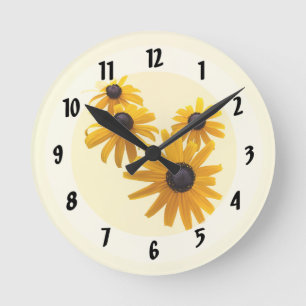 Black Mit Augen Susans Heart Runde Wanduhr