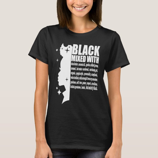 Black Mixed With Black History Month African Ameri T-Shirt (Vorderseite)