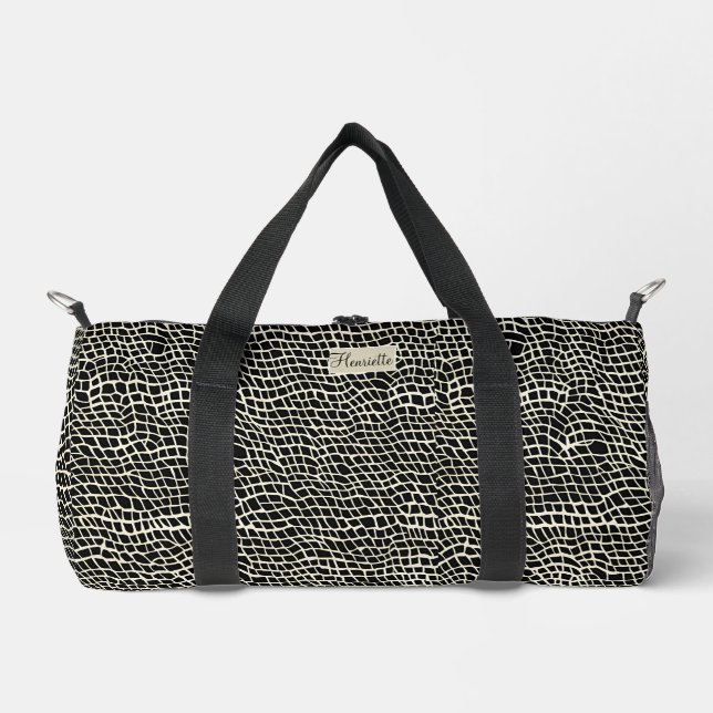Black Mock Snakeskin Print Duffle Bag (Vorderseite)