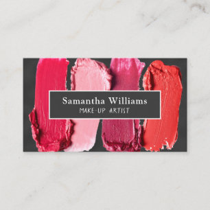 Black Modern Beauty Salon Make-up Artist Lipstick Visitenkarte
