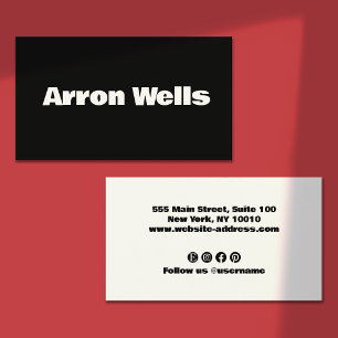 Black Modern Bold Typografy Visitenkarte