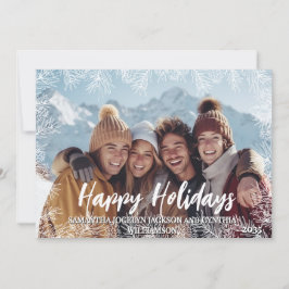 Black Modern Botanical Family Foto Weihnachten