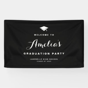 Black Modern Calligraphy Abschluss Banner