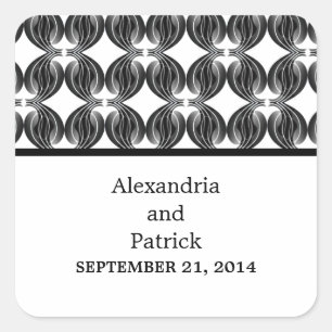Black Modern Deko Wedding Stickers