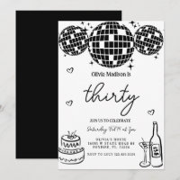 Black Modern Disco Ball 30. Geburtstagsparty