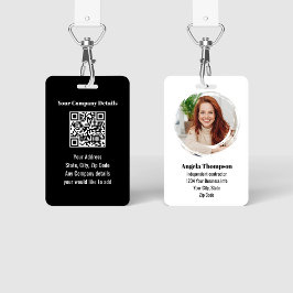 Black Modern Employee Photo QR Code Badge Ausweis