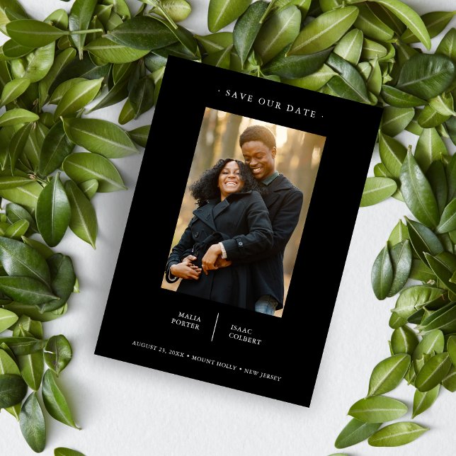 Black Modern Extravagantes Minimalistisches Foto P Save The Date (Von Creator hochgeladen)
