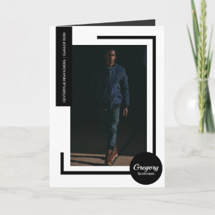 Black Modern Foto Abschluss Einladung