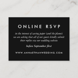 Black Modern Gold Rings Wedding Online RSVP Card Begleitkarte